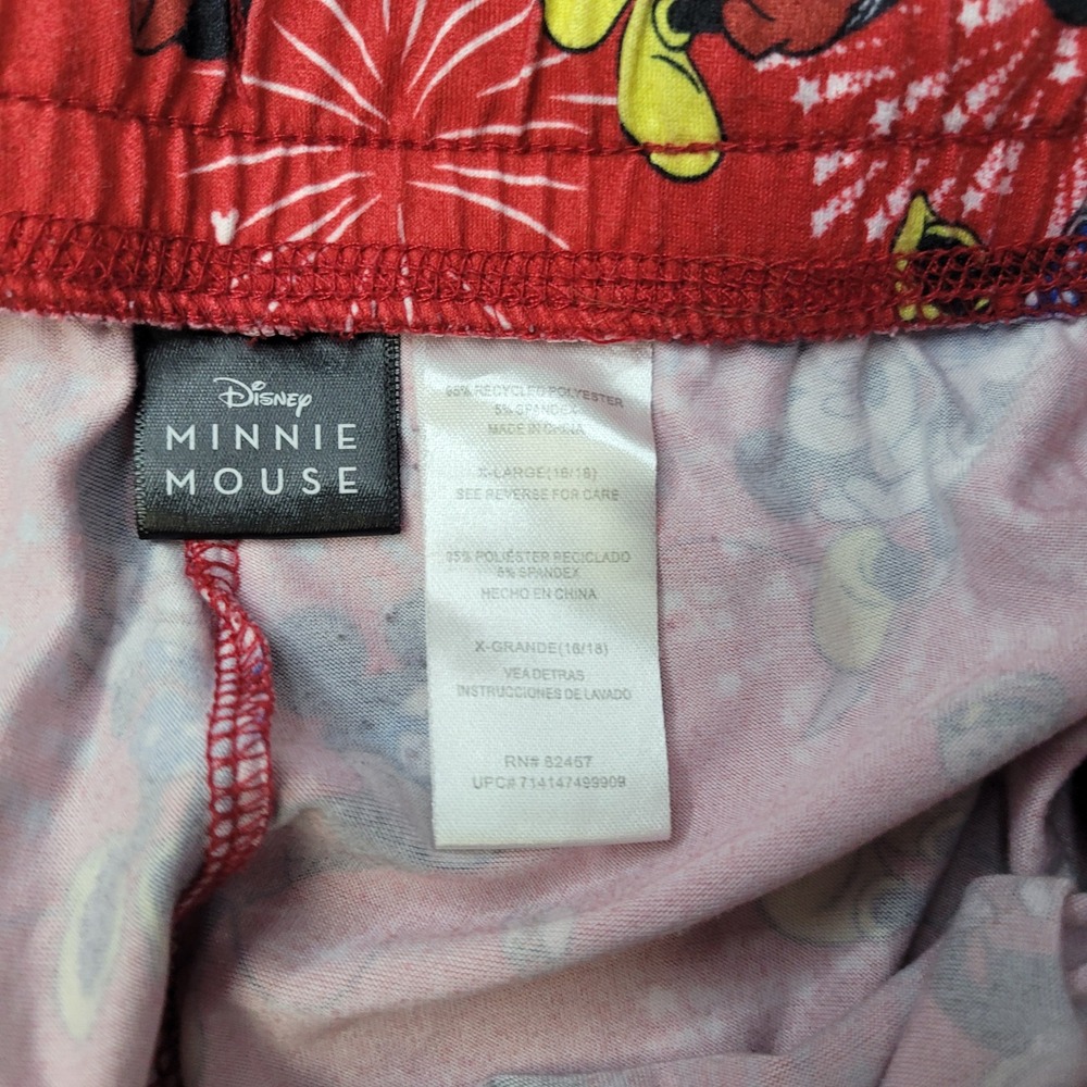 Disney Minnie Mouse Red Mickey Fireworks 4th of July Pajama Pants XL - Picture 3 of 5